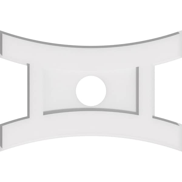 Ekena Millwork Haven Architectural Grade PVC Ceiling Medallion, 18"W x 12"H x 3"ID x 3 3/4"C x 1"P, One-Piece CMP18X12HN-03000 - main